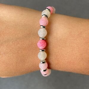 Light Pink Crackle Bead Bracelet