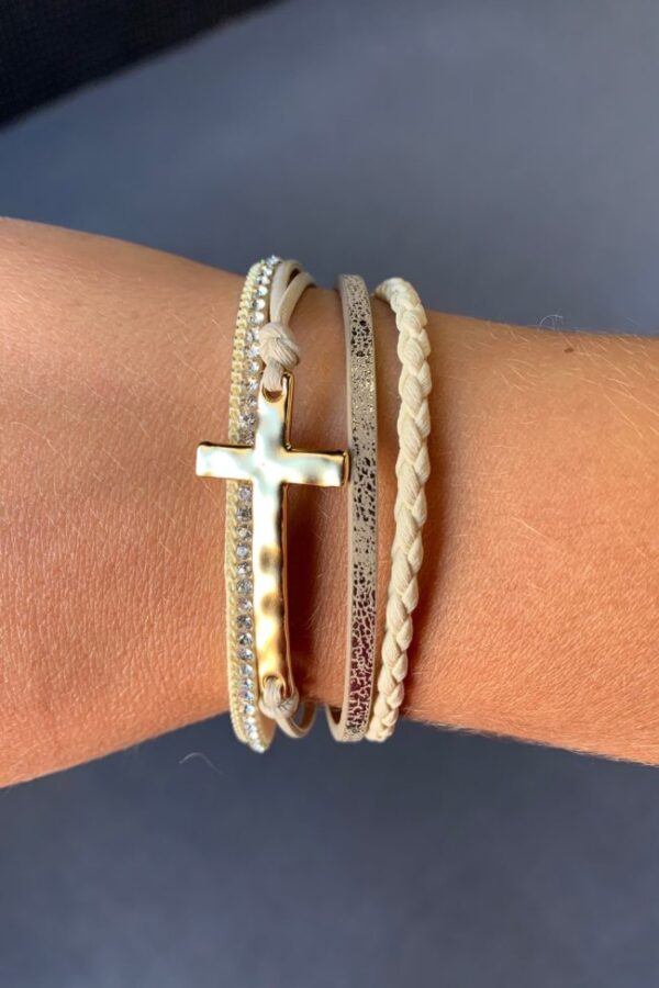 Elegant Multi-Strand Cross Bracelet