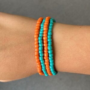 Orange and Turquoise Bracelet Set