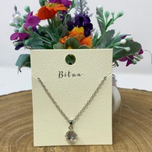 Silver Necklace with Crystal Pendant