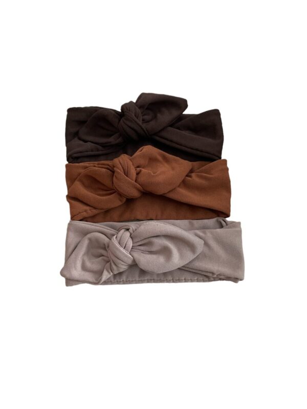 Knot bow headband – brown tones