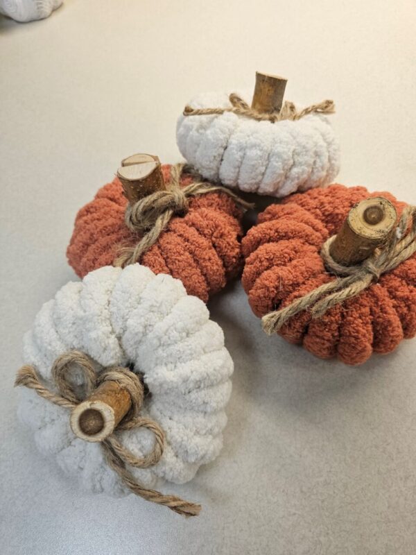 White Chunky Yarn Pumpkin