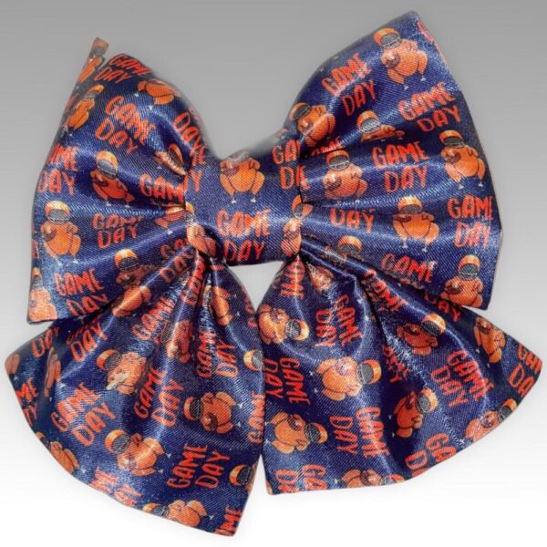 Pet Bowtie | Navy Satin “Game Day” | Billy Jax Dog Apparel