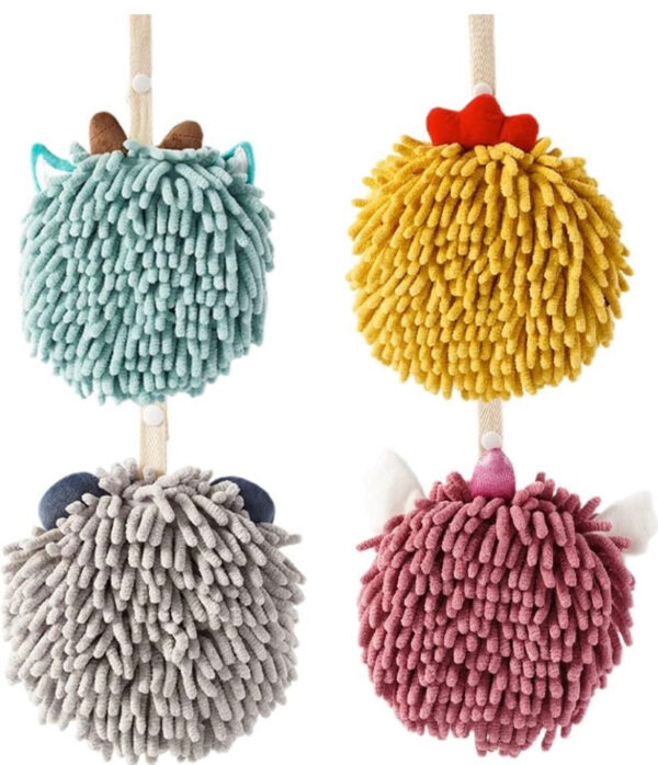 Childrens Hanging Ball Towels | Chenille Hand Towels