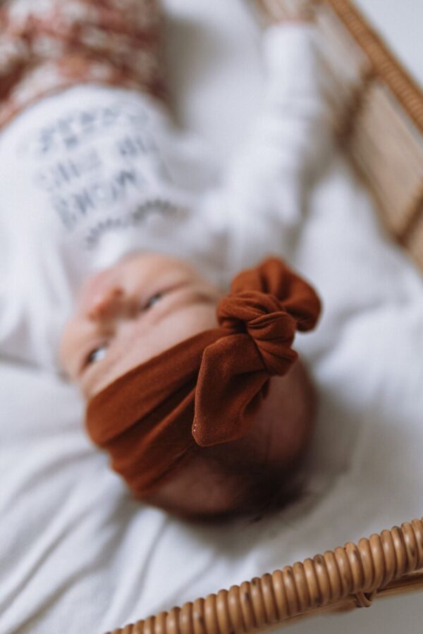 Knot bow headband – brown tones