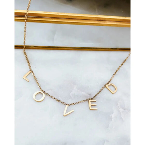 Loved Dangle Charm Letter Necklace