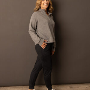 Leona Charcoal Half-Zip Sweatshirt