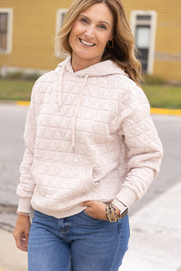 Siena Ivory Quilted Hoodie