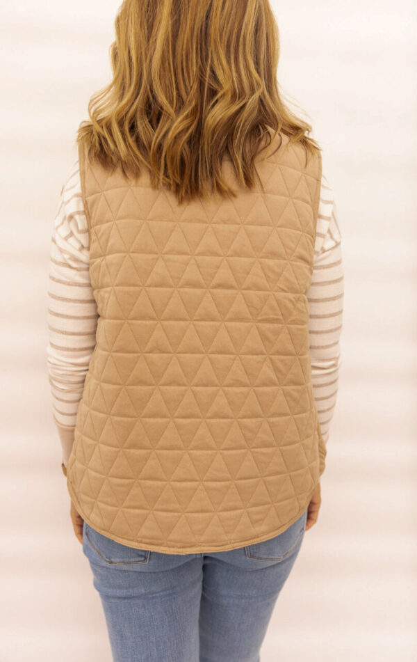 Novah Quilted Taupe Vest