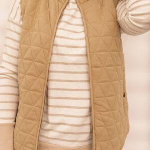 Novah Quilted Taupe Vest