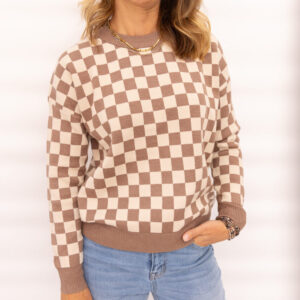 Megan Checkerboard Sweater