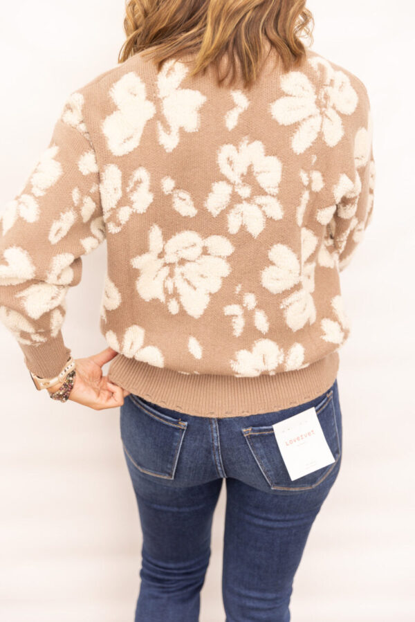 Mary Taupe Floral Sweater