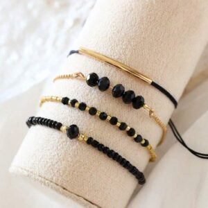 Crystal & Gold Bracelet Set