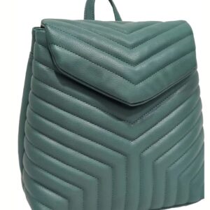 Quilted Front Back Pack – Teal