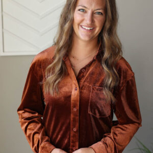 Chestnut Velvet Button Up Shirt