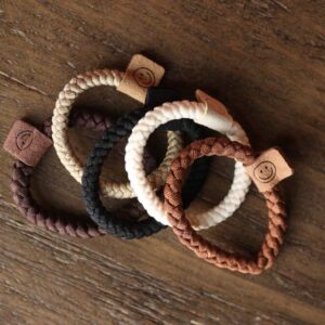 Chestnut 5 pc Smile Face Hair Ties