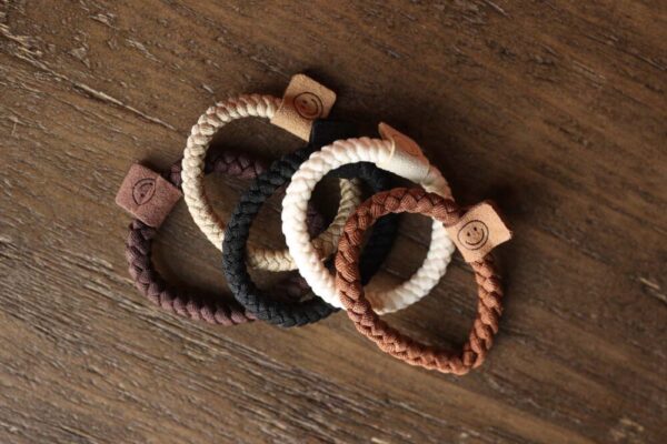 Chestnut 5 pc Smile Face Hair Ties