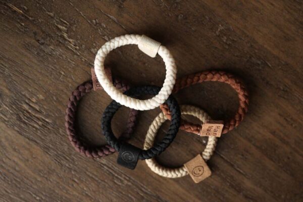 Chestnut 5 pc Smile Face Hair Ties