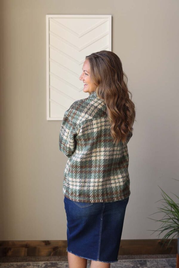 Mist Green Plaid Shaket