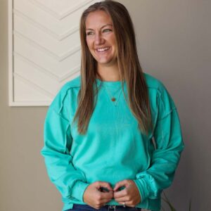 Mint Green Splice Sweatshirt