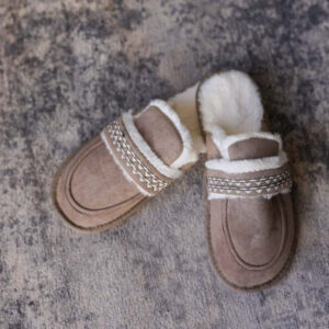 Tan Suede Cozy Lined Slippers