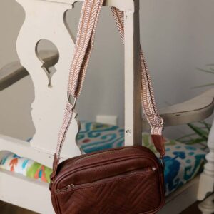 Brown Quilted Crossbody Purse