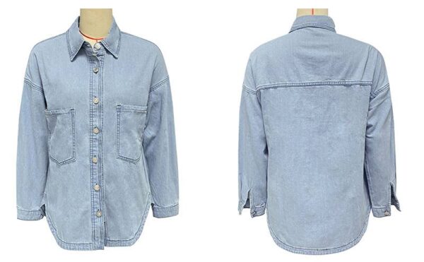 90S Vintage Light Wash Button Down Oversized Denim Jacket