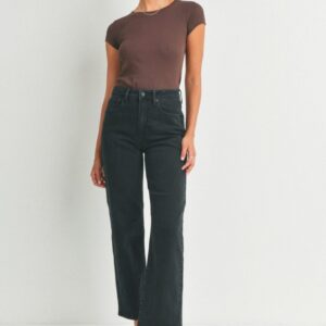 Black Relaxed Straight Leg Dad Jeans