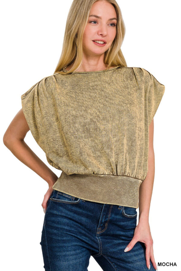 Dixie Dolman Sleeve Top W/ Boat Neck