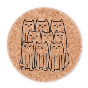 Cork Coaster Set – Cats