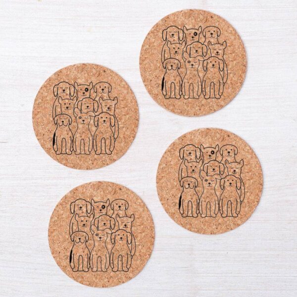 Cork Coaster Set – Dogs