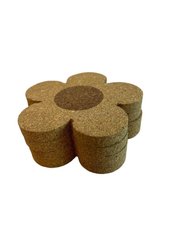 Cork Coaster Set – Flower