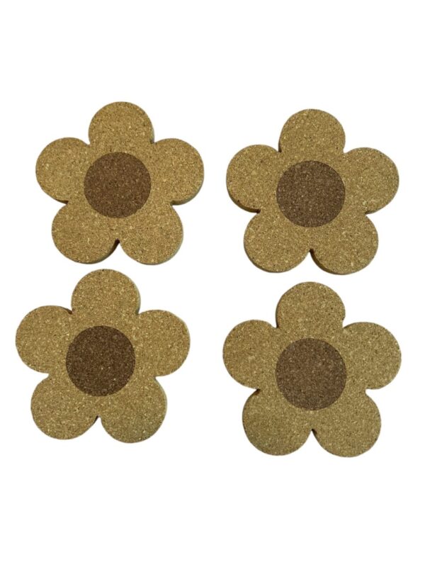 Cork Coaster Set – Flower