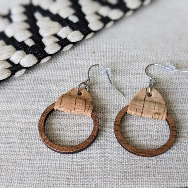 Cork & Wood Hoops – Natural