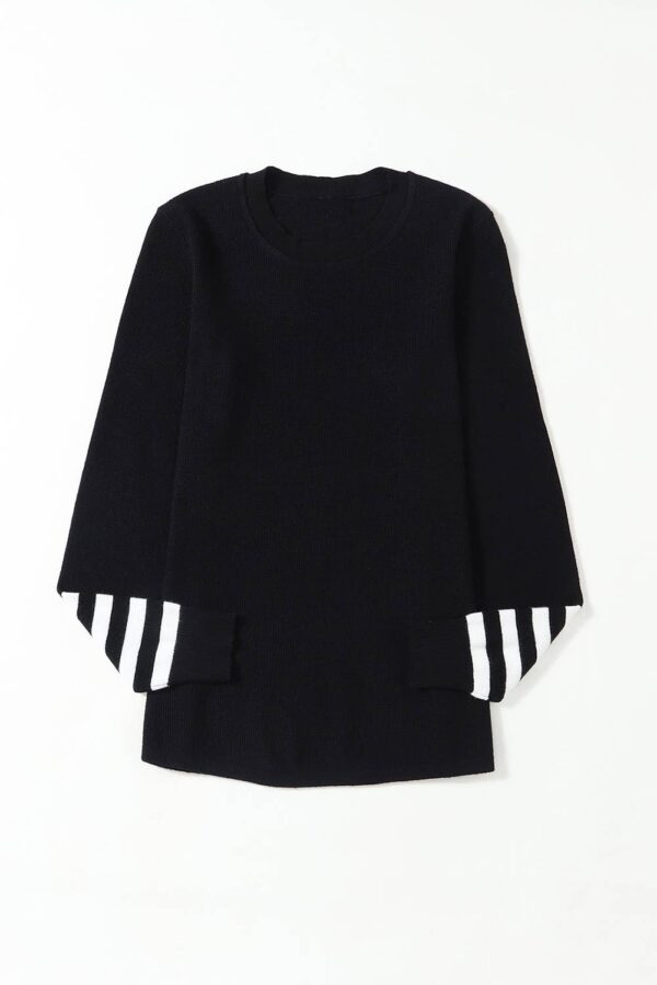 Faye Striped Sleeve Sweater