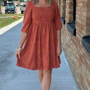 Loretta Suede Square Dress