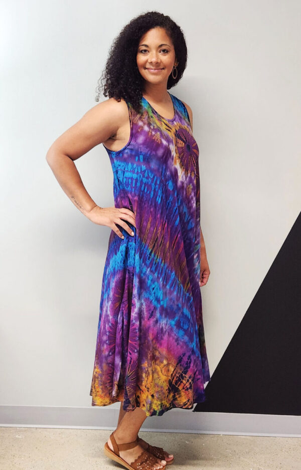 Tie Dye Sleeveless Long Dress