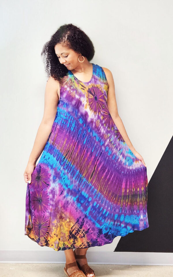 Tie Dye Sleeveless Long Dress