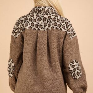 Leopard Printed Fleece Jacket