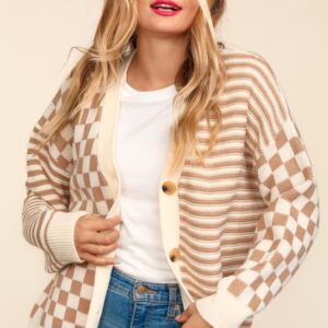 Cozy Country Checker & Stripe Cardigan