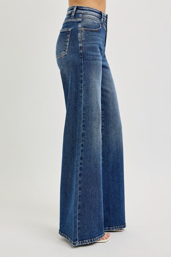 Risen High Rise Wide Front Yoke Detail Jeans