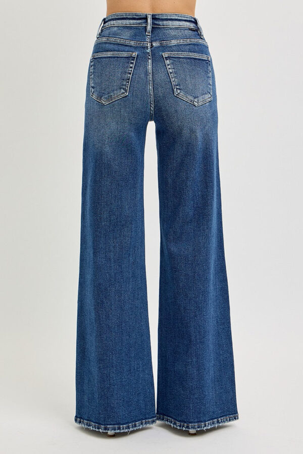 Risen High Rise Wide Front Yoke Detail Jeans