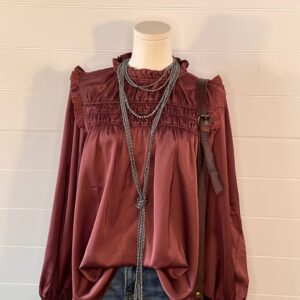 Ruffled Satin Blouse