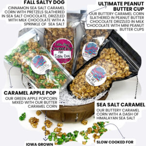 Fall Lovers Bundle – Popcorn with Sea Salt Caramel, Caramel Apple Pop, Ultimate Peanut Butter Cup, Fall Salty Dog