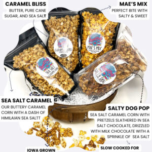 Caramel Lovers Bundle – Popcorn with Sea Salt Caramel, Caramel Apple Pop, Ultimate Peanut Butter Cup, Fall Salty Dog