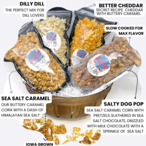 Salt Lovers Popcorn Bundle – Popcorn with Sea Salt Caramel, Better Cheddar,  Dilly Dill, and the Salty Dog