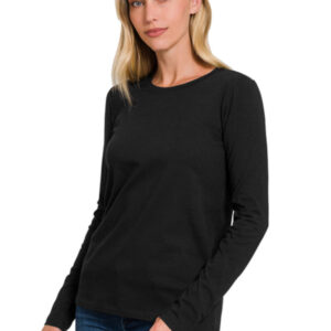 Classic Crew Neck Long Sleeve T – Black