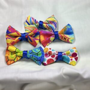 Cat Collar Bows: Neon Patterns