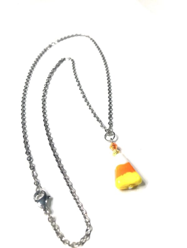 Handmade Candy Corn Pendant Women’s Necklace