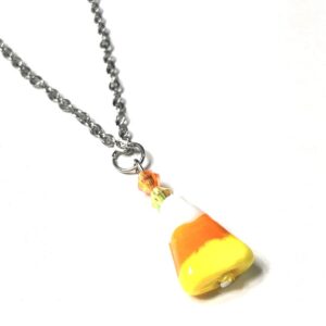 Handmade Candy Corn Pendant Women’s Necklace